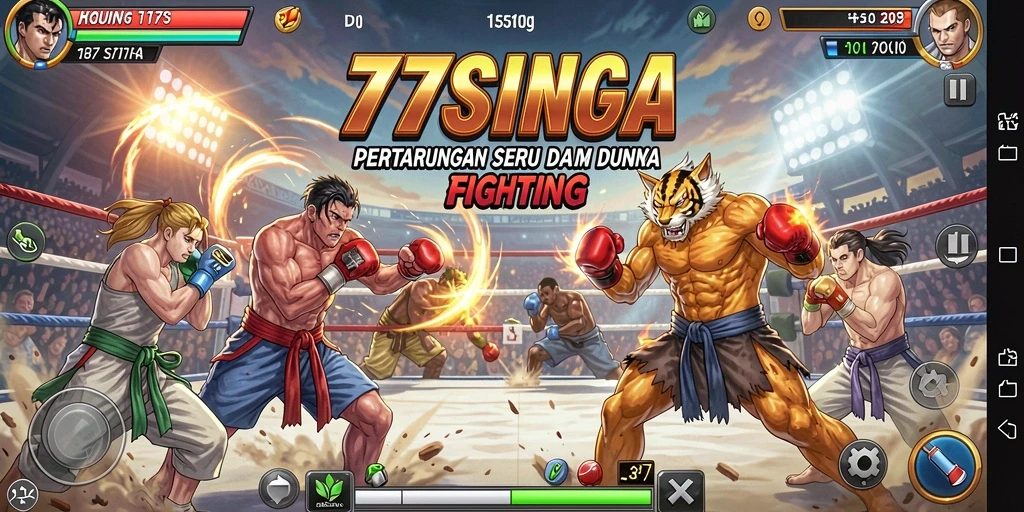 Screenshot dari gameplay seru 77SINGA dalam pertarungan Fighting.