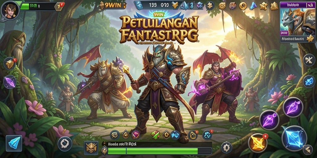Screenshot menampilkan gameplay 9WIN yang penuh aksi dan strategi RPG.