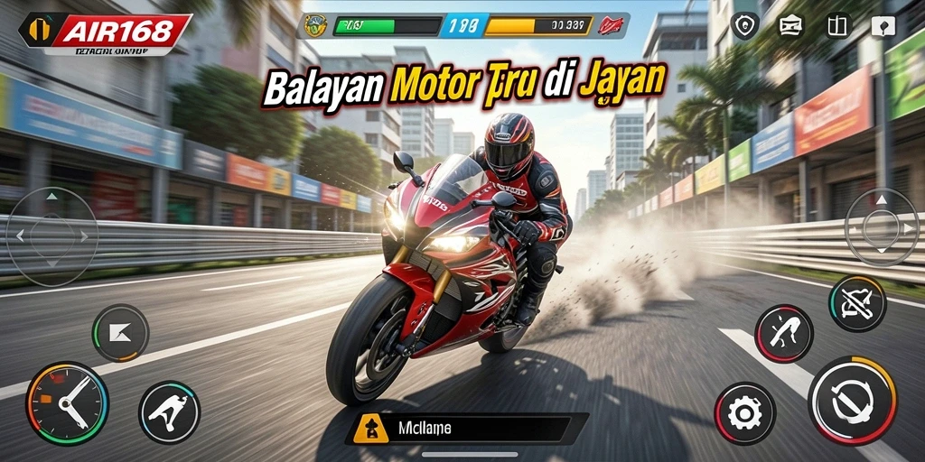 Gameplay seru balapan motor di AIR168 dengan grafik menakjubkan.