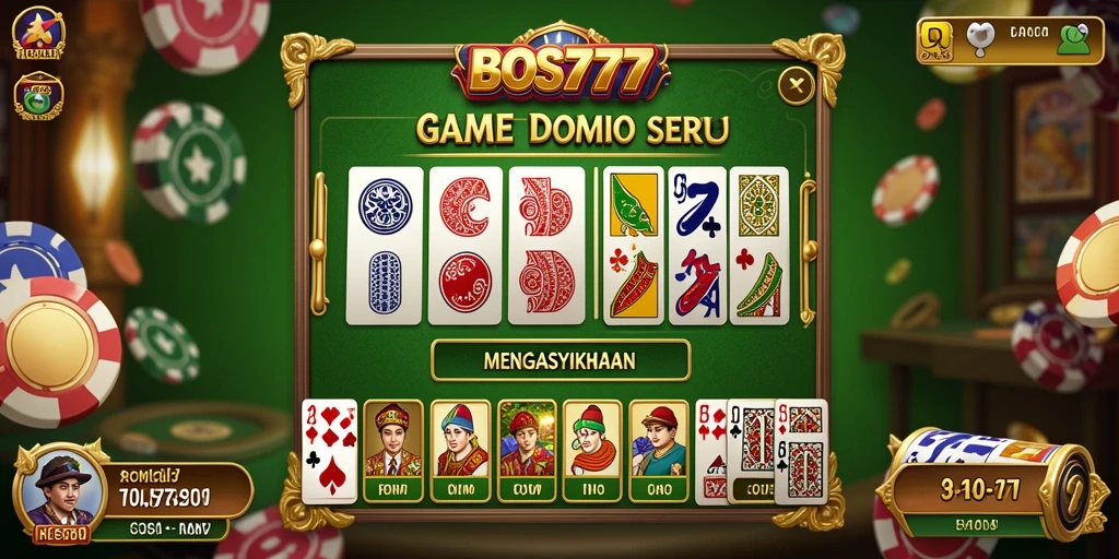 Screenshot utama BOS777 menampilkan aksi seru permainan Domino.