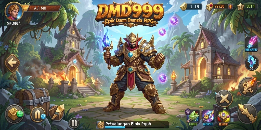 Tampilan gameplay DMD999 yang seru dan penuh aksi di dunia RPG.