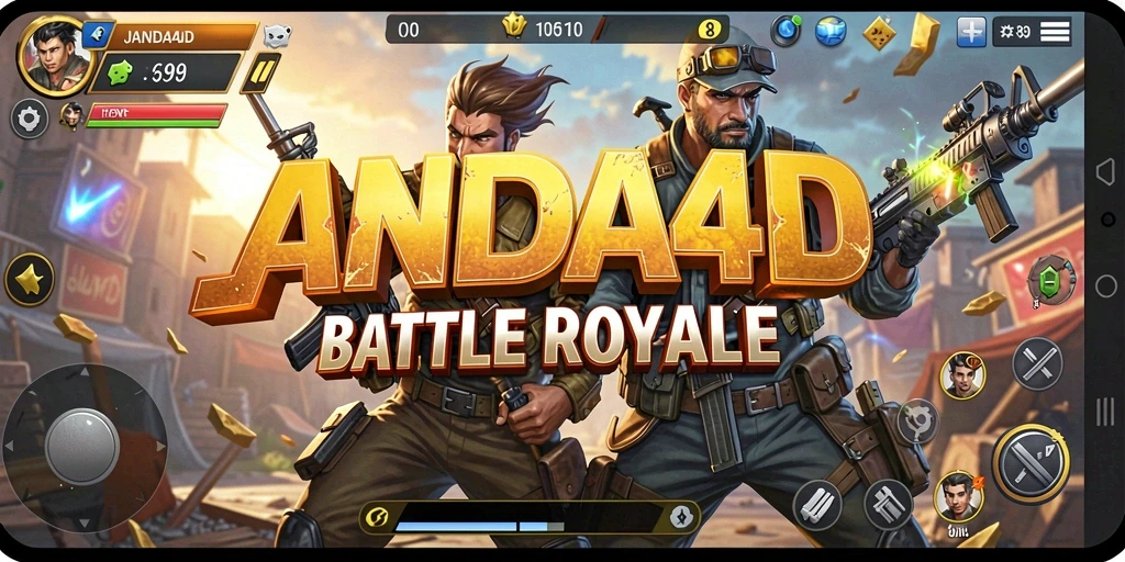 Screenshot gameplay JANDA4D yang menunjukkan aksi pertempuran Battle Royale.