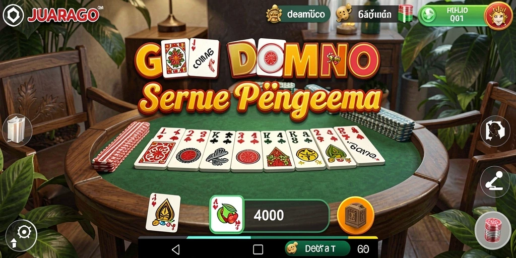 Screenshot JUARAGO menampilkan aksi seru permainan Domino.