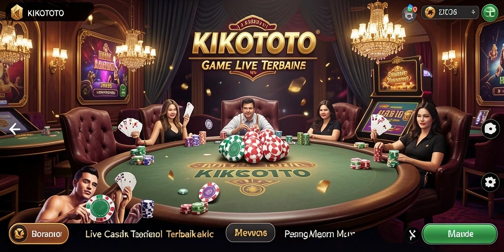 Tampilan gameplay KIKOTOTO yang mendebarkan dengan dealer Live Casino.