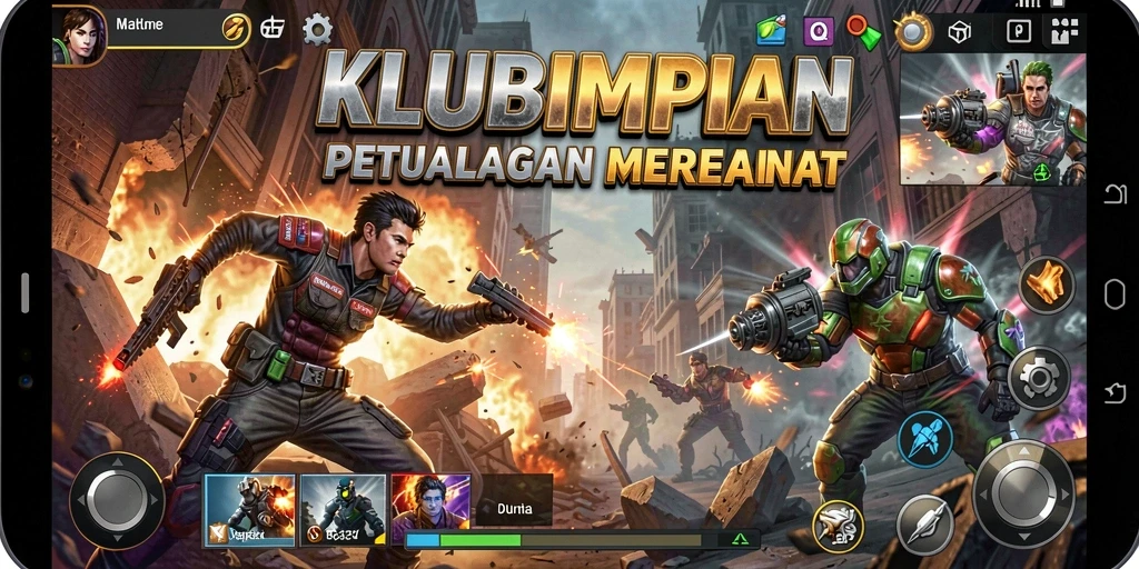Tampilan gameplay seru dari KLUBIMPIAN yang penuh aksi.