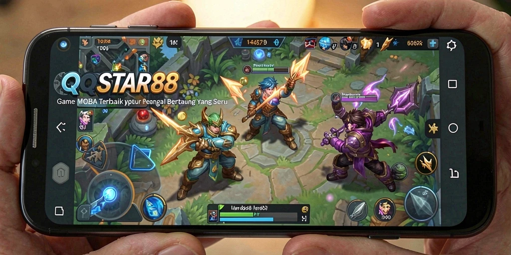 Tangkapan layar menampilkan aksi intens dalam permainan MOBA QQSTAR88.