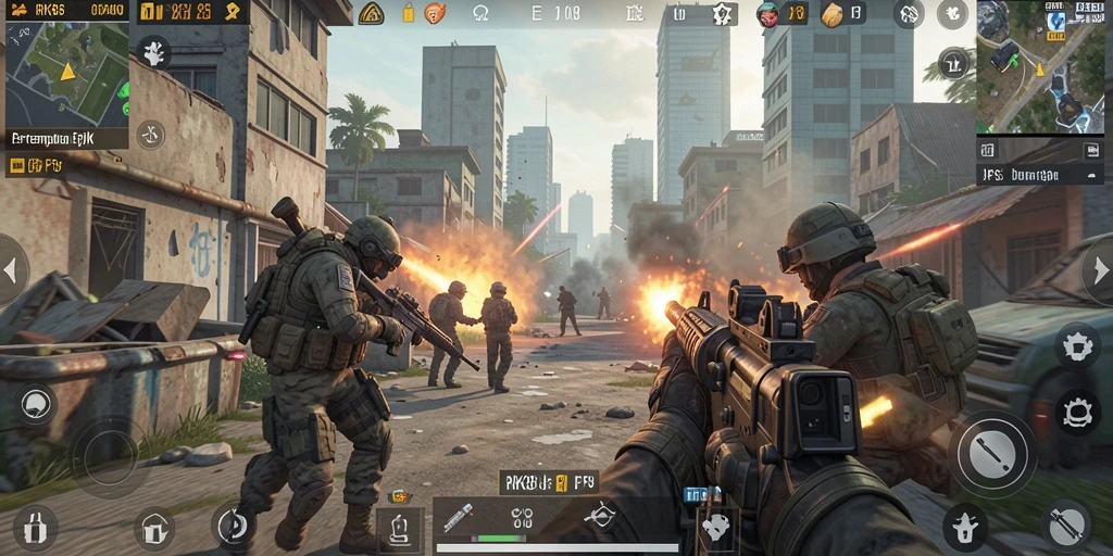 Tampilan gameplay intens dari RK88 untuk pengalaman FPS yang mendebarkan.