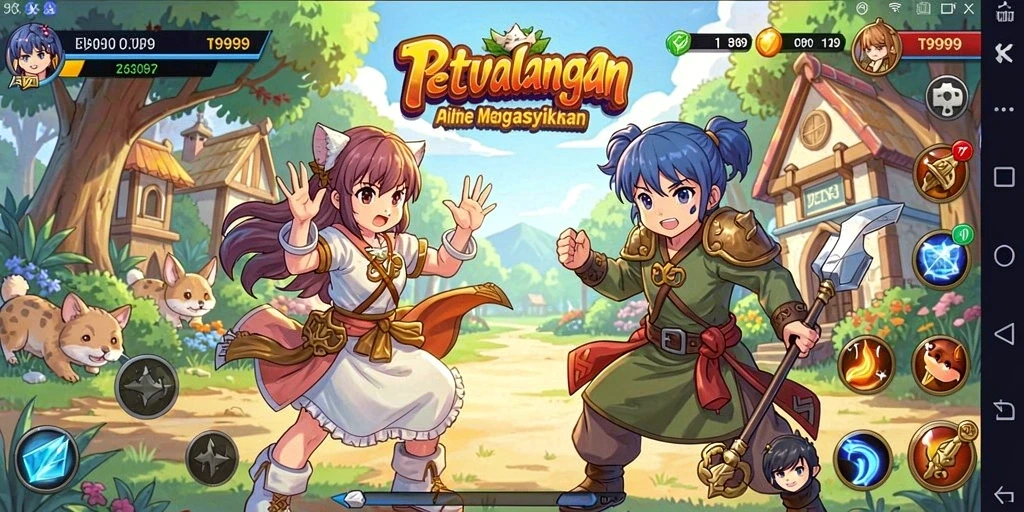 Gameplay seru di T9999 menampilkan petualangan karakter anime.