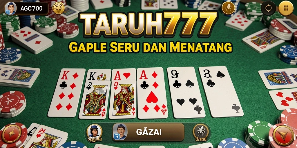 Tampilan gameplay seru dari TARUH777 saat bermain Gaple.