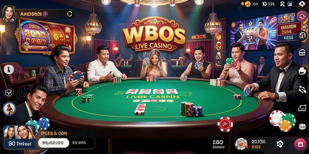 Screenshot gameplay Live Casino WDBOS yang mendebarkan.
